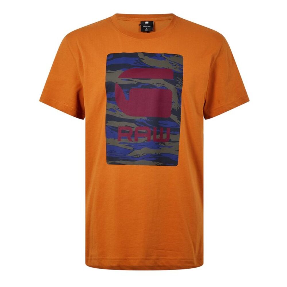 G-Star Mens Camo Box Cotton T-Shirt / Amber